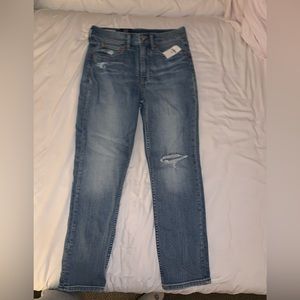 Woman’s ripped jeans, Cigarette Highrise
